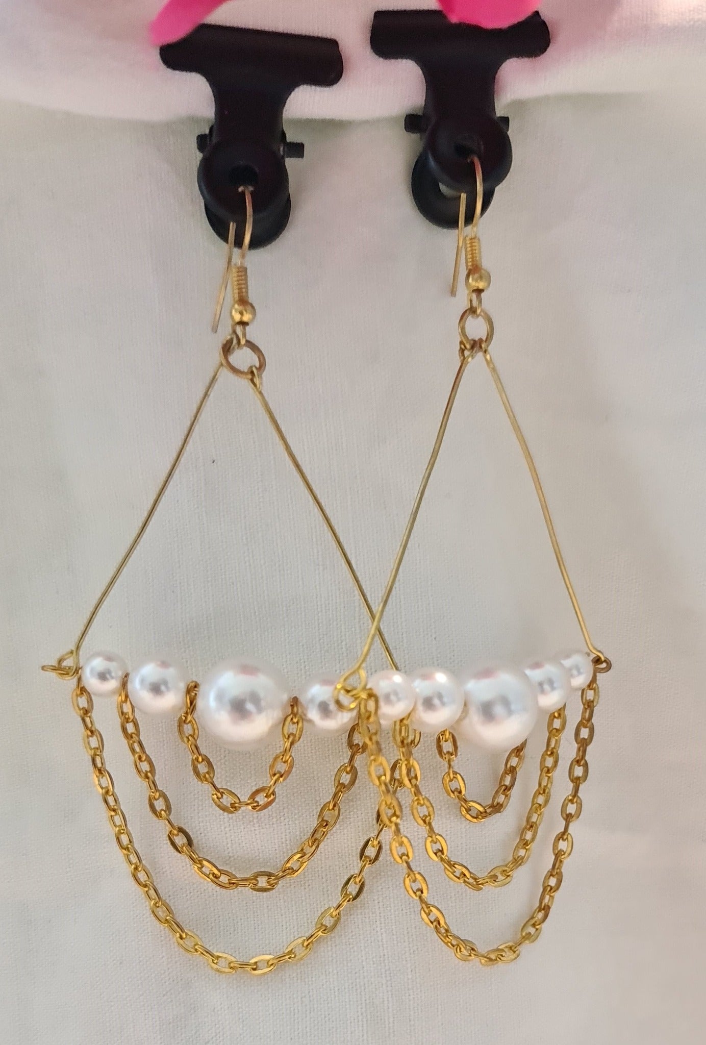 Boucles d'oreilles "Or et perles"