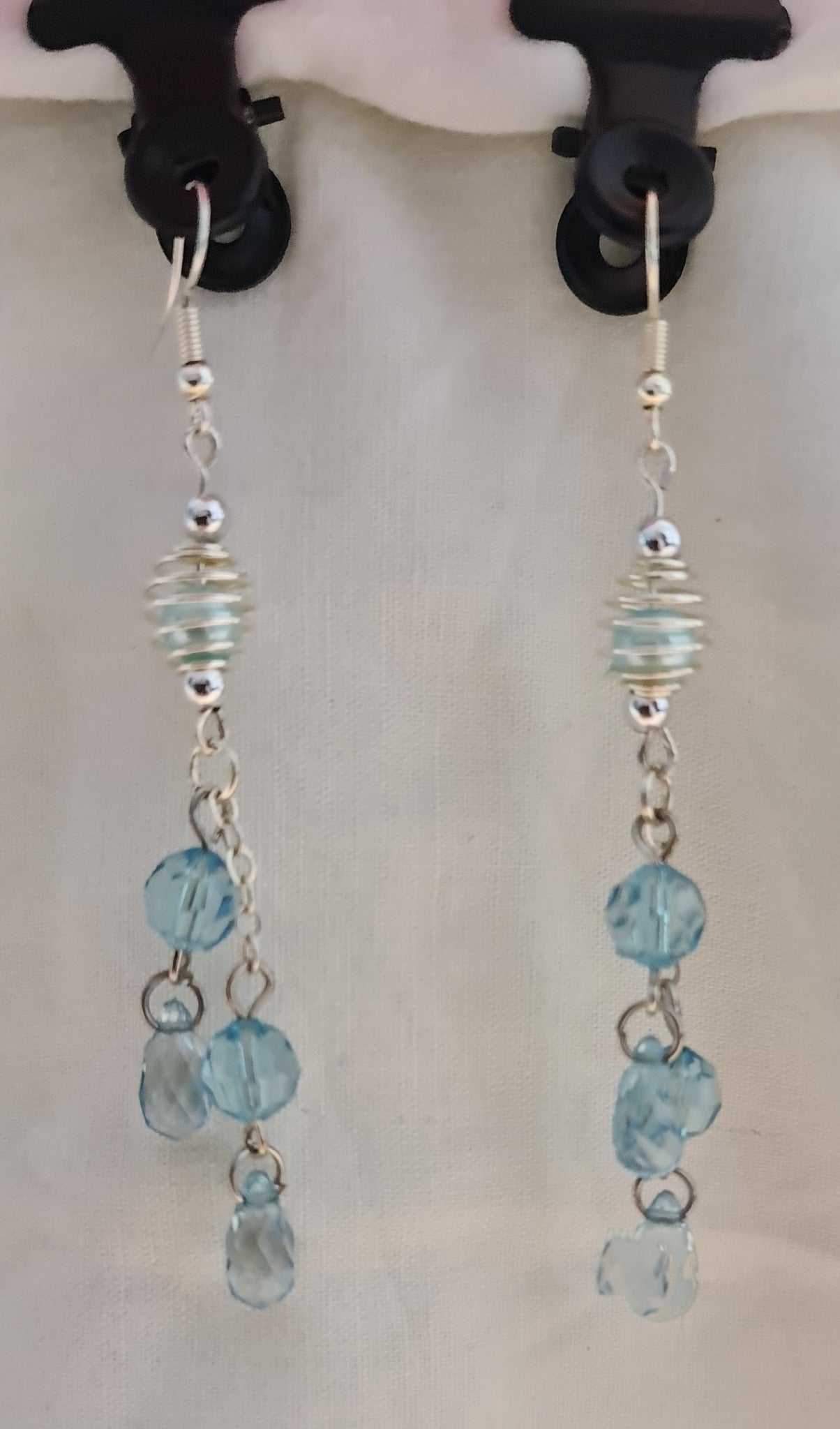 Boucles d'oreilles "Bleu & Argent"