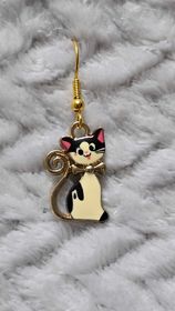 Boucles d'oreilles "chat en émail"