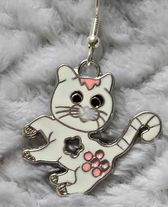 boucles d'oreilles "Chat blanc"