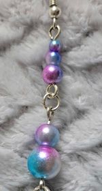 Pendant d'oreille "pompon bleu"
