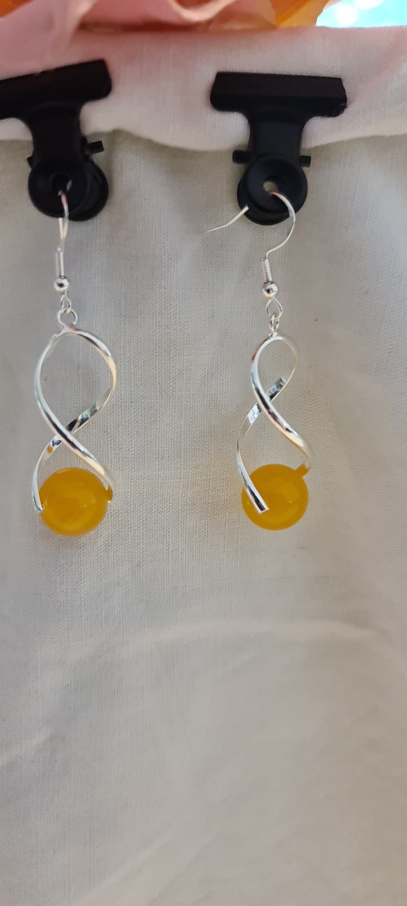 Boucles d'oreilles "Spirale de perle"