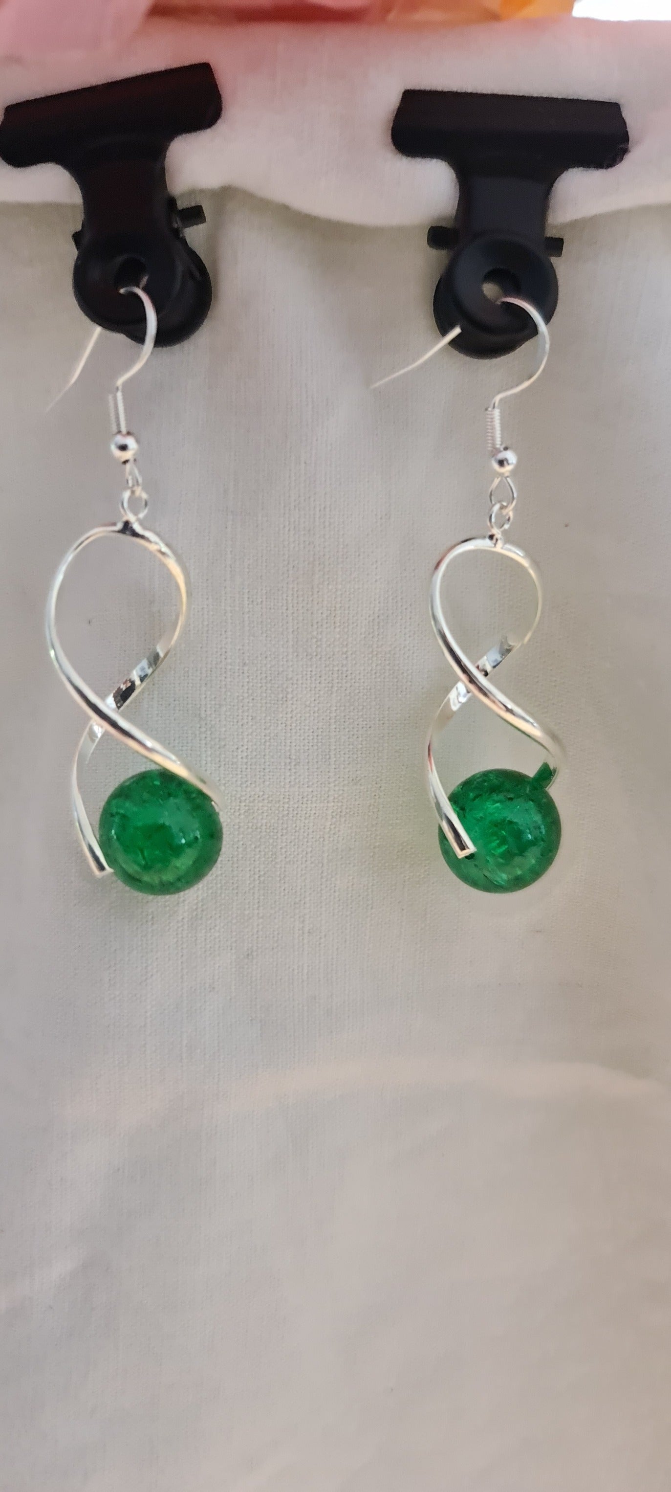 Boucles d'oreilles "Spirale de perle"
