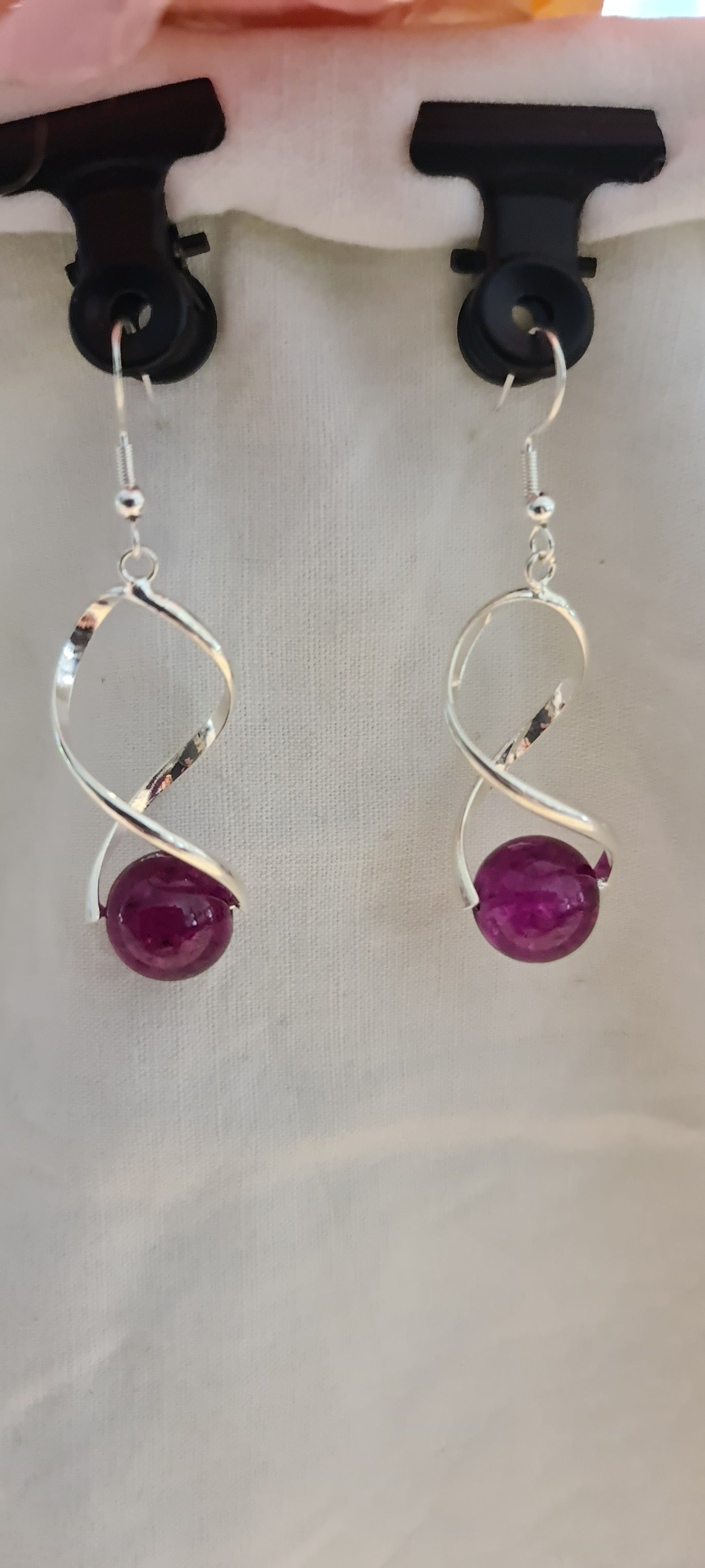 Boucles d'oreilles "Spirale de perle"
