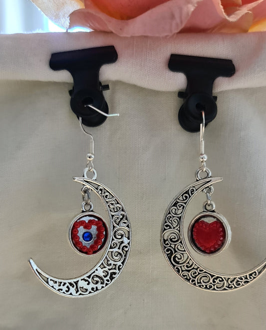 Boucles d'oreilles "Cœur de lune"
