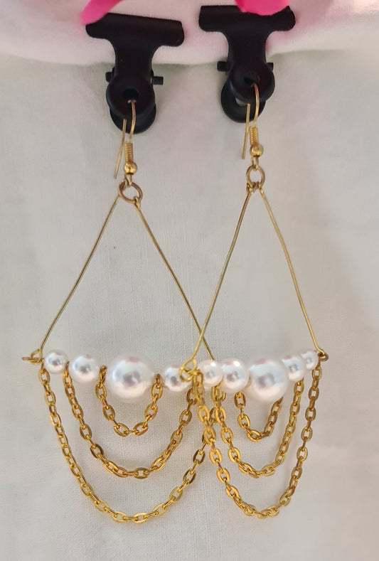 Boucles d'oreilles "Or et perles"