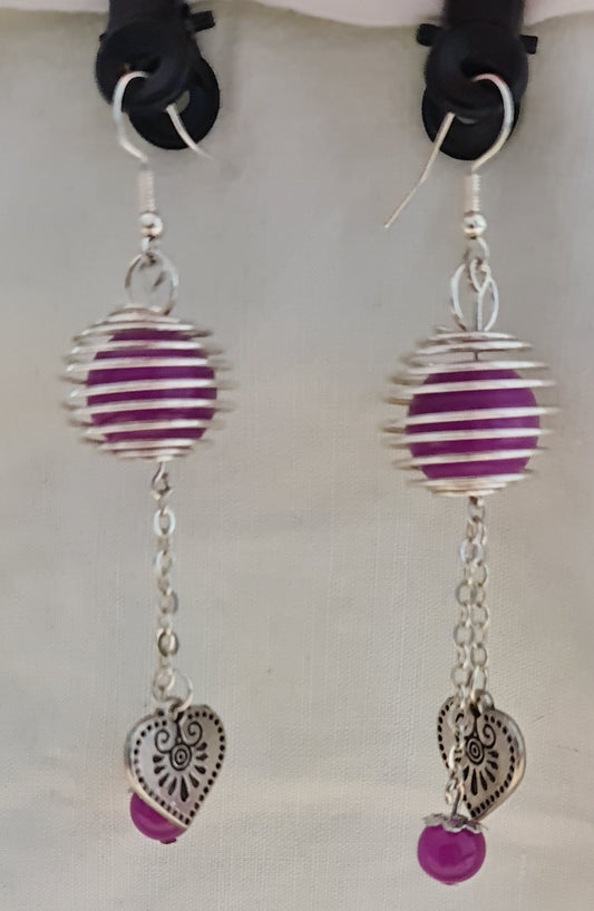 Boucles d'oreilles "Cœur argenté'"