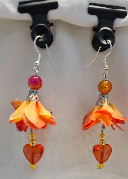 Boucles d'oreilles "Fleur de cœur"