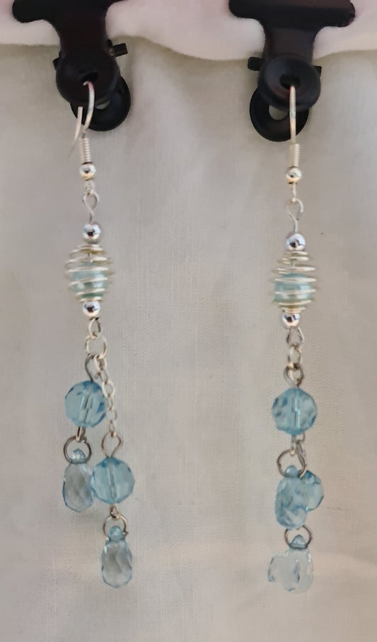 Boucles d'oreilles "Bleu & Argent"
