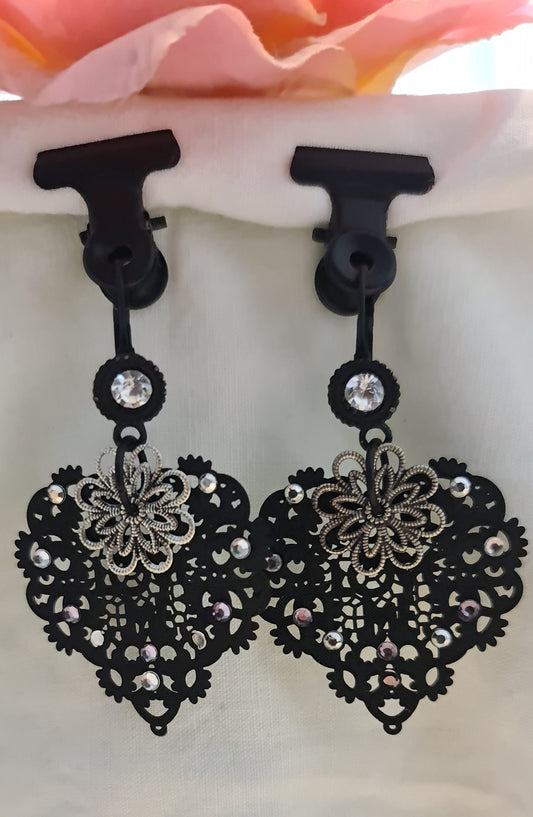 Boucles d'oreilles "Cœur gothique"