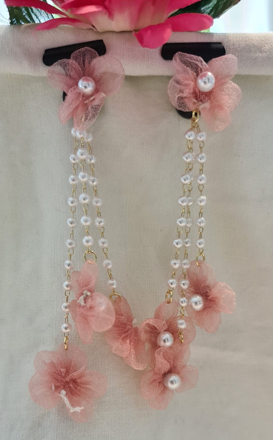 Boucles d'oreilles "Perles et fleurs"