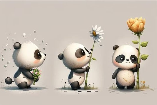 Tasse "Pandas & Fleurs"