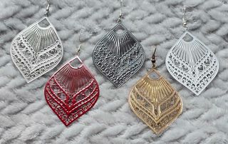 boucles d'oreilles "Feuille filigrane"