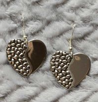 Boucles d'oreilles "triangle et coeur"