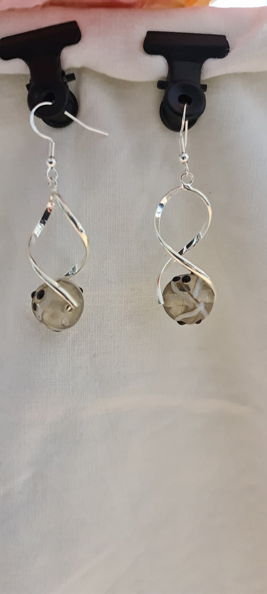 Boucles d'oreilles "Spirale de perle"