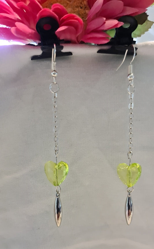 Boucles d'oreilles "Cœur jaune"